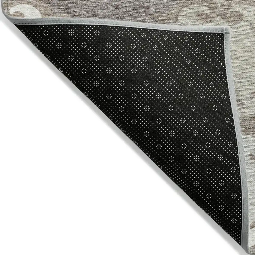 Taupe Beige And Gray Trellis Washable Indoor Outdoor Area Rug Photo 4