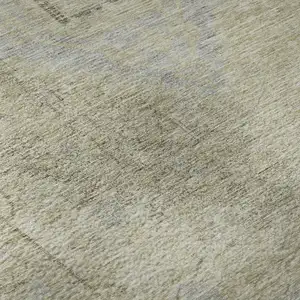 Photo of Taupe Beige And Gray Tribal Washable Area Rug With UV Protection