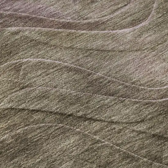 Taupe Beige And Green Abstract Washable Area Rug With UV Protection Photo 9