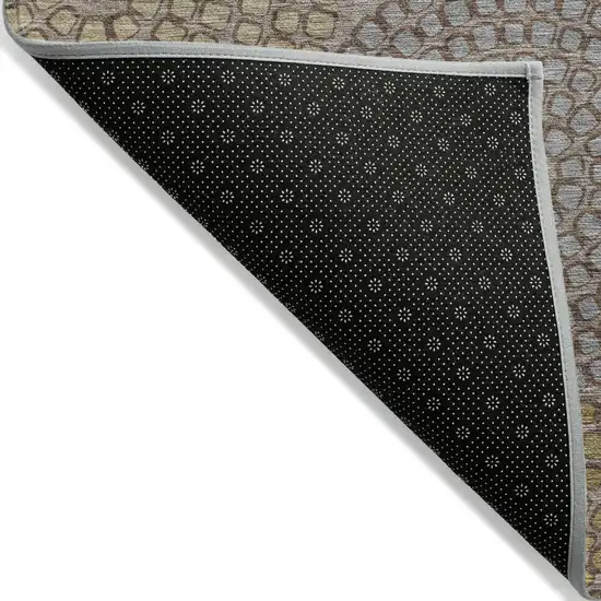 Taupe Beige And Green Geometric Washable Indoor Outdoor Area Rug Photo 2