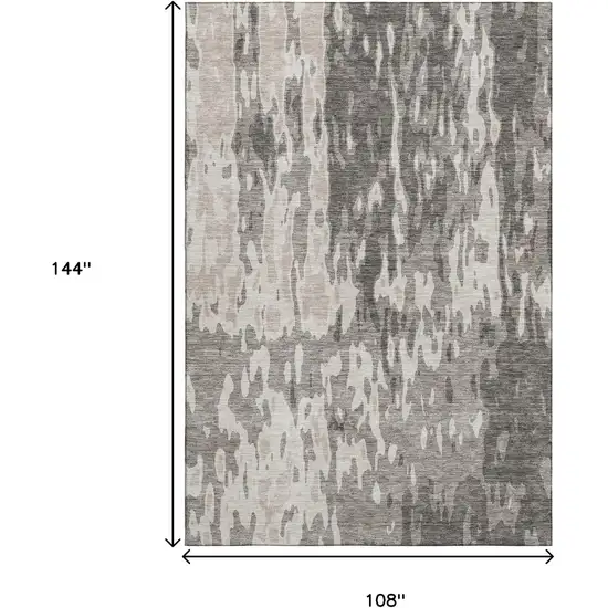 Taupe Beige And Ivory Abstract Washable Area Rug With UV Protection Photo 9