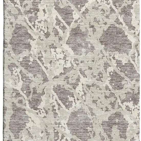 Taupe Beige And Ivory Abstract Washable Area Rug With UV Protection Photo 3