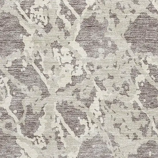 Taupe Beige And Ivory Abstract Washable Area Rug With UV Protection Photo 2