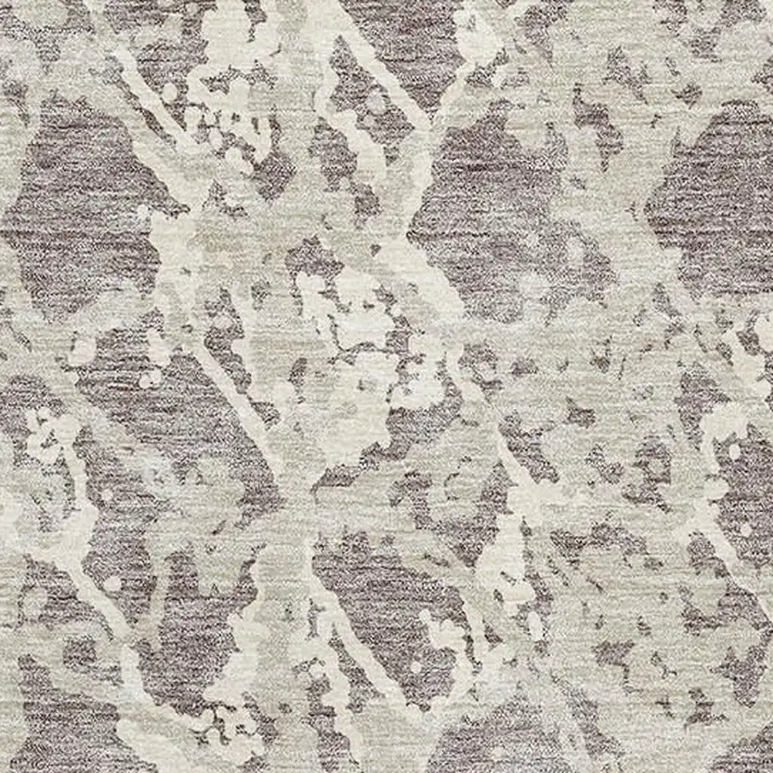Taupe Beige And Ivory Abstract Washable Area Rug With UV Protection Photo 2