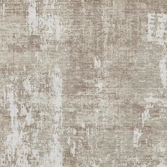 Taupe Beige And Ivory Abstract Washable Area Rug With UV Protection Photo 3