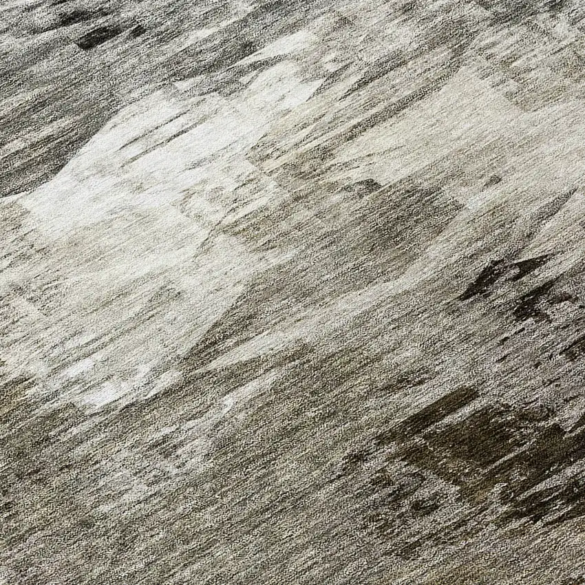 Taupe Beige And Ivory Abstract Washable Indoor Outdoor Area Rug Photo 7
