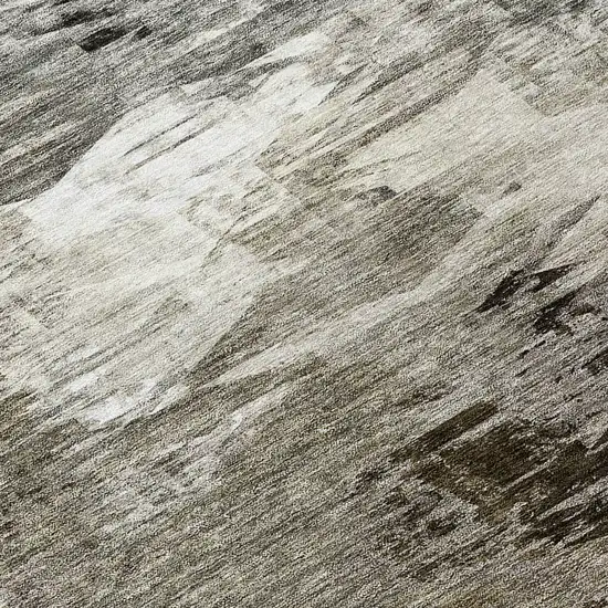 Taupe Beige And Ivory Abstract Washable Indoor Outdoor Area Rug Photo 7