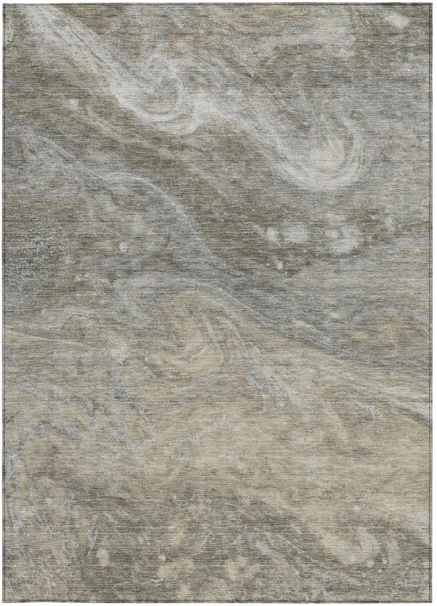 Taupe Beige And Ivory Abstract Washable Indoor Outdoor Area Rug Photo 6