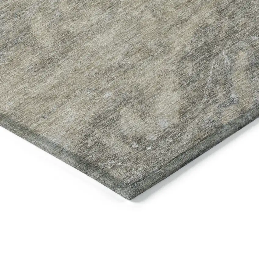 Taupe Beige And Ivory Abstract Washable Indoor Outdoor Area Rug Photo 5