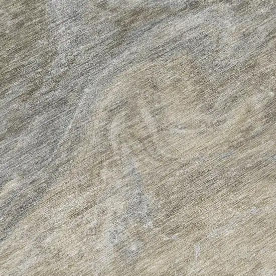 Taupe Beige And Ivory Abstract Washable Indoor Outdoor Area Rug Photo 7