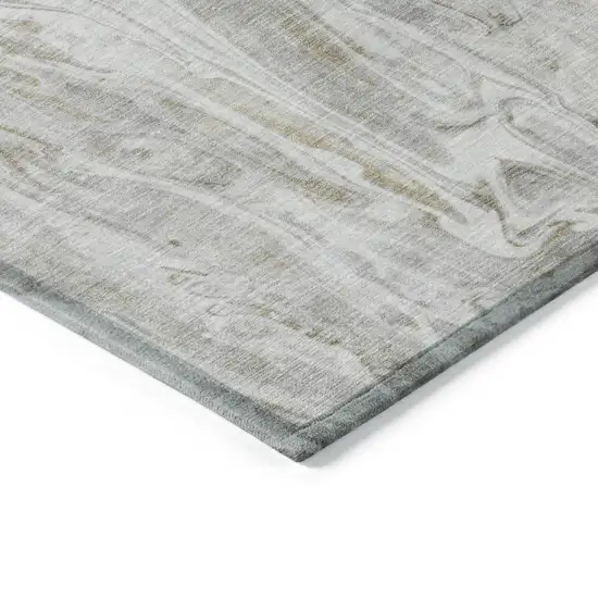 Taupe Beige And Ivory Abstract Washable Indoor Outdoor Area Rug Photo 5