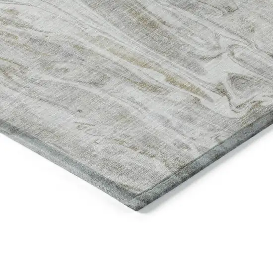 Taupe Beige And Ivory Abstract Washable Indoor Outdoor Area Rug Photo 5