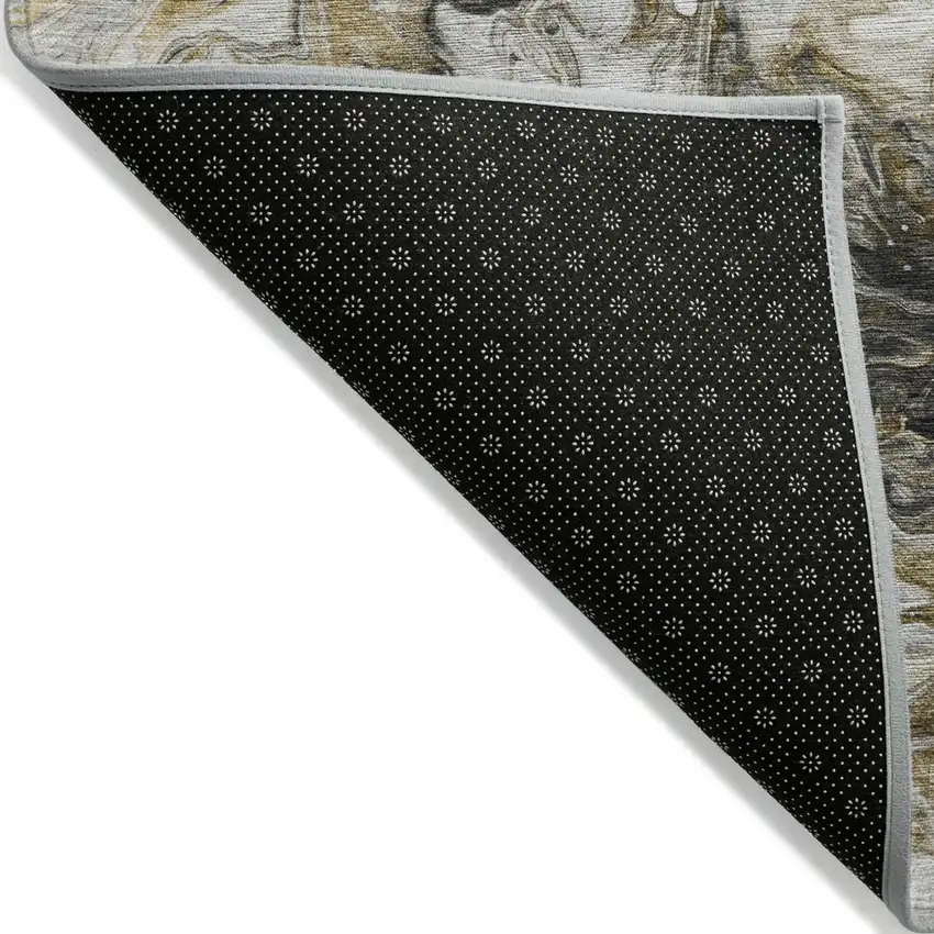 Taupe Beige And Ivory Abstract Washable Indoor Outdoor Area Rug Photo 3