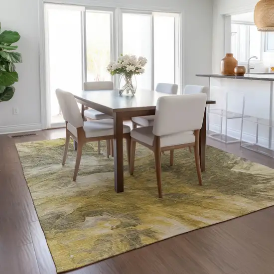 Taupe Beige And Ivory Abstract Washable Indoor Outdoor Area Rug Photo 9