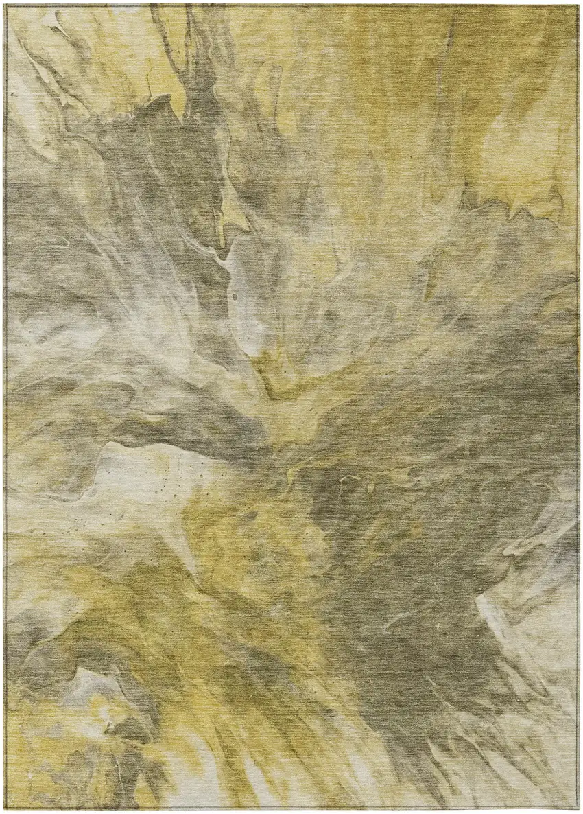 Taupe Beige And Ivory Abstract Washable Indoor Outdoor Area Rug Photo 2