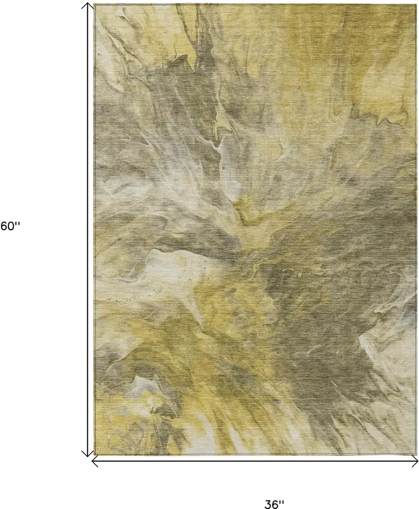 Taupe Beige And Ivory Abstract Washable Indoor Outdoor Area Rug Photo 3