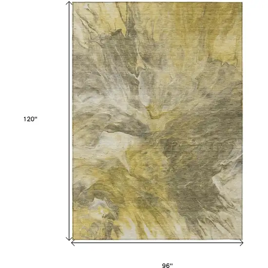 Taupe Beige And Ivory Abstract Washable Indoor Outdoor Area Rug Photo 3