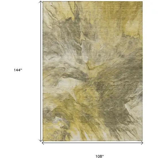 Taupe Beige And Ivory Abstract Washable Indoor Outdoor Area Rug Photo 3