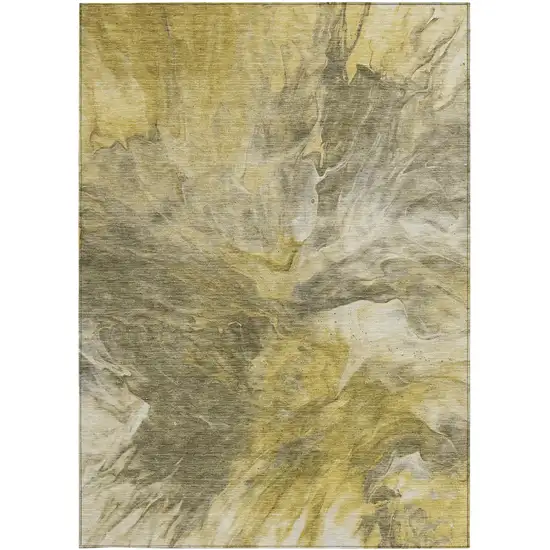 Taupe Beige And Ivory Abstract Washable Indoor Outdoor Area Rug Photo 5