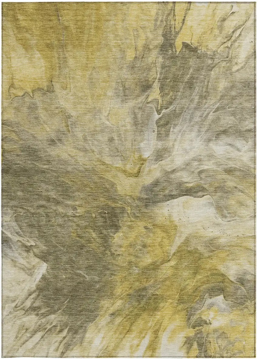 Taupe Beige And Ivory Abstract Washable Indoor Outdoor Area Rug Photo 5
