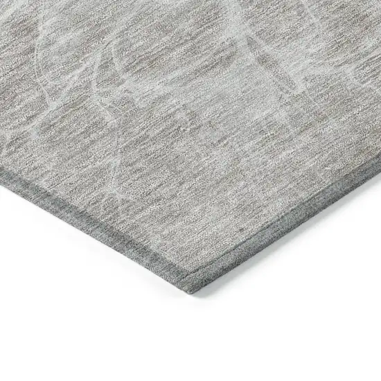 Taupe Beige And Ivory Abstract Washable Indoor Outdoor Area Rug Photo 5
