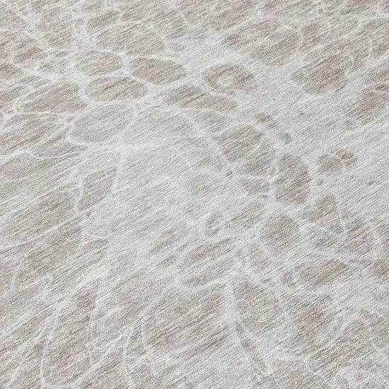 Taupe Beige And Ivory Abstract Washable Indoor Outdoor Area Rug Photo 8