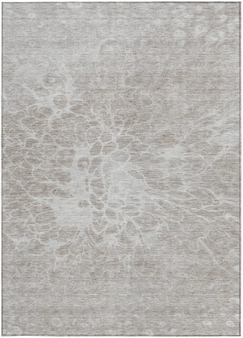 Taupe Beige And Ivory Abstract Washable Indoor Outdoor Area Rug Photo 7