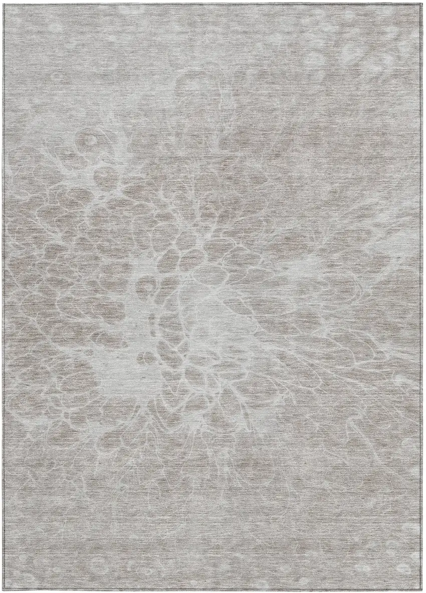 Taupe Beige And Ivory Abstract Washable Indoor Outdoor Area Rug Photo 7