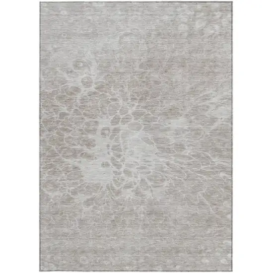 Taupe Beige And Ivory Abstract Washable Indoor Outdoor Area Rug Photo 6
