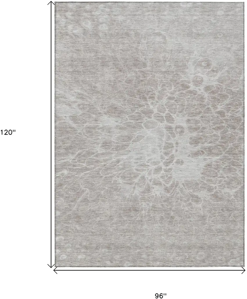 Taupe Beige And Ivory Abstract Washable Indoor Outdoor Area Rug Photo 3