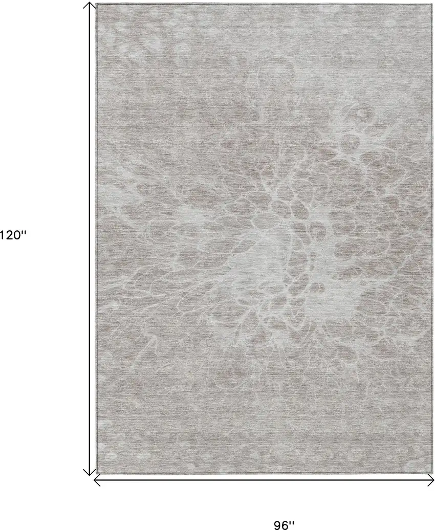 Taupe Beige And Ivory Abstract Washable Indoor Outdoor Area Rug Photo 3