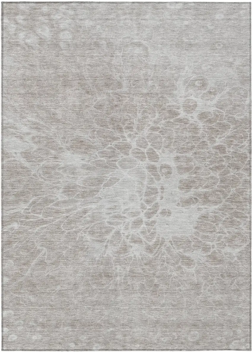 Taupe Beige And Ivory Abstract Washable Indoor Outdoor Area Rug Photo 2