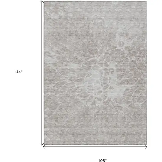 Taupe Beige And Ivory Abstract Washable Indoor Outdoor Area Rug Photo 3