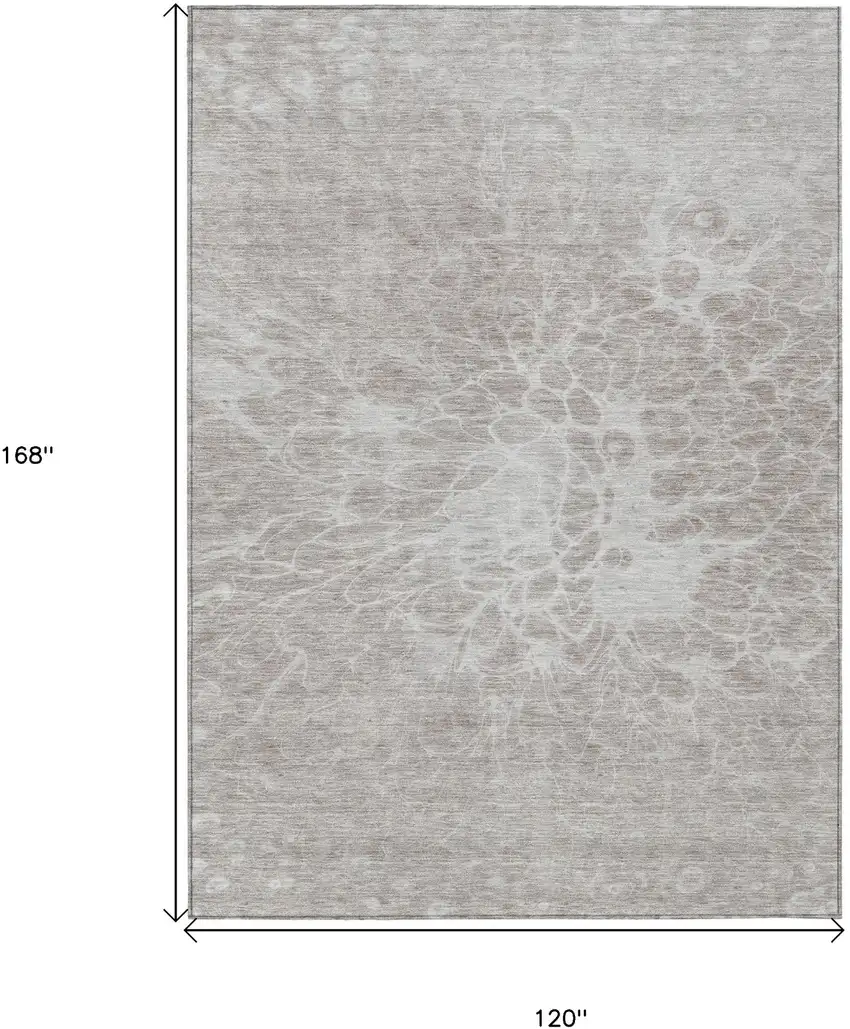 Taupe Beige And Ivory Abstract Washable Indoor Outdoor Area Rug Photo 3