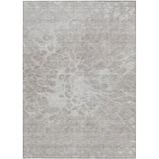 Taupe Beige And Ivory Abstract Washable Indoor Outdoor Area Rug Photo 7