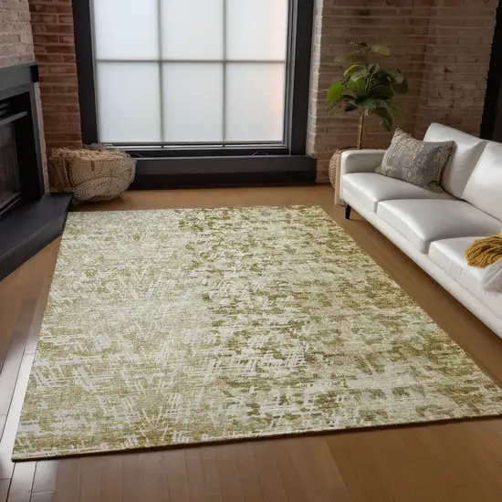 Taupe Beige And Ivory Abstract Washable Indoor Outdoor Area Rug Photo 8