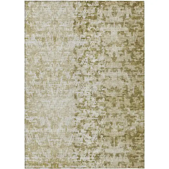 Taupe Beige And Ivory Abstract Washable Indoor Outdoor Area Rug Photo 1