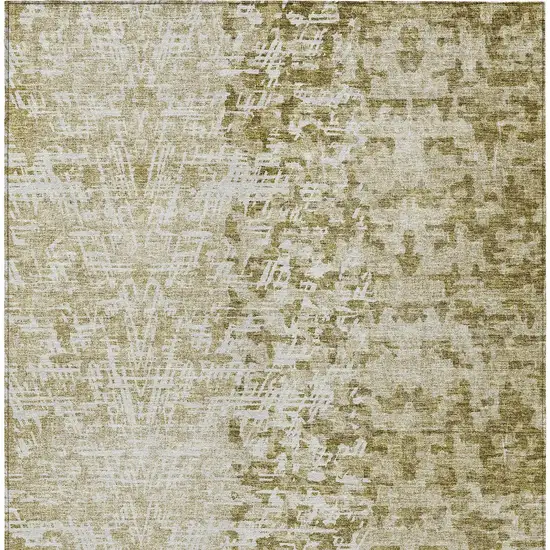 Taupe Beige And Ivory Abstract Washable Indoor Outdoor Area Rug Photo 4