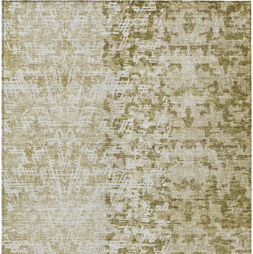 Taupe Beige And Ivory Abstract Washable Indoor Outdoor Area Rug Photo 4