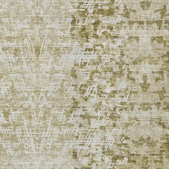 Taupe Beige And Ivory Abstract Washable Indoor Outdoor Area Rug Photo 4