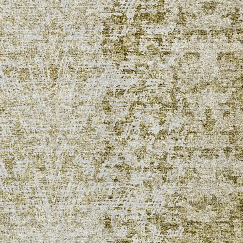 Taupe Beige And Ivory Abstract Washable Indoor Outdoor Area Rug Photo 4