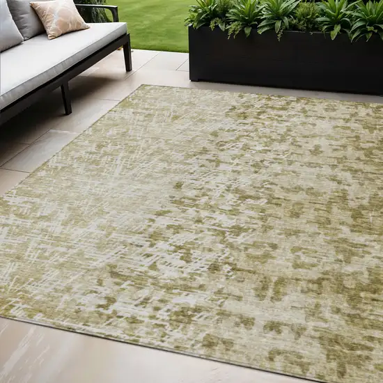 Taupe Beige And Ivory Abstract Washable Indoor Outdoor Area Rug Photo 1