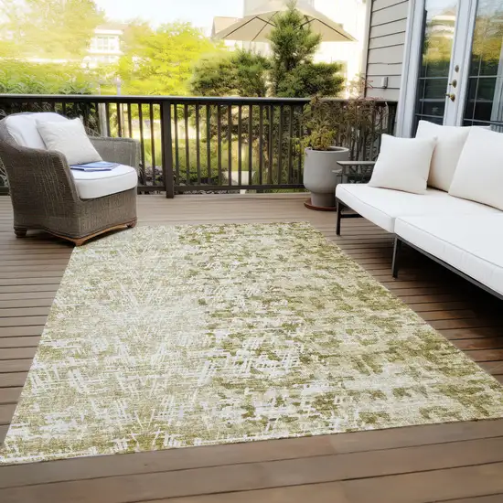 Taupe Beige And Ivory Abstract Washable Indoor Outdoor Area Rug Photo 9