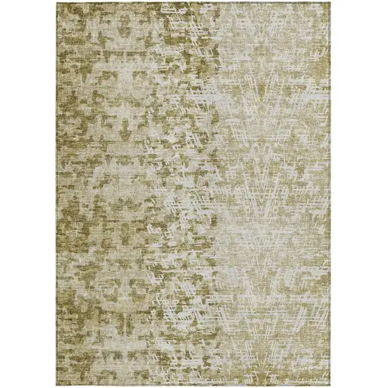 Taupe Beige And Ivory Abstract Washable Indoor Outdoor Area Rug Photo 6