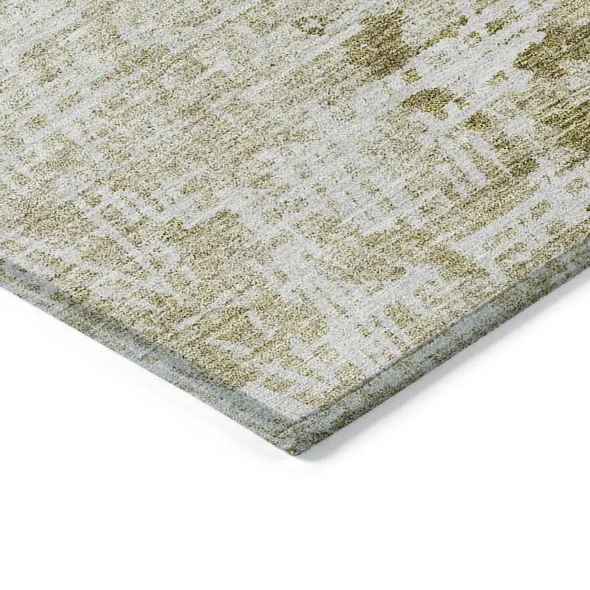 Taupe Beige And Ivory Abstract Washable Indoor Outdoor Area Rug Photo 3