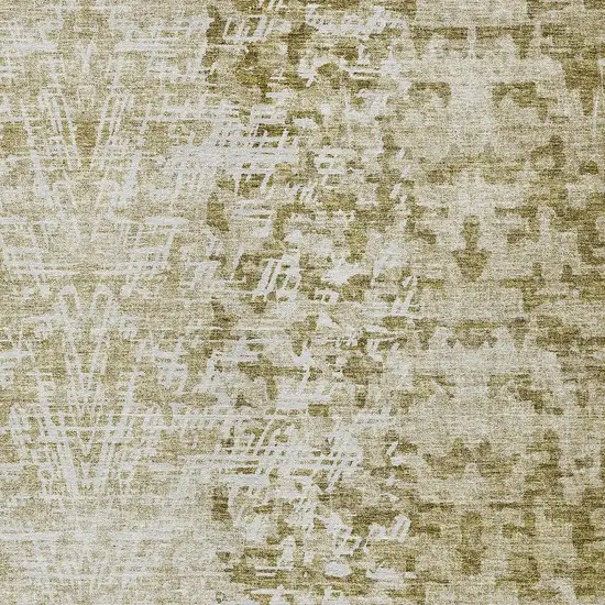 Taupe Beige And Ivory Abstract Washable Indoor Outdoor Area Rug Photo 4