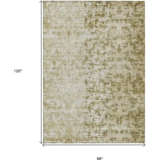 Taupe Beige And Ivory Abstract Washable Indoor Outdoor Area Rug Photo 3