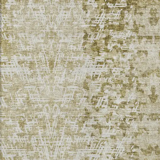 Taupe Beige And Ivory Abstract Washable Indoor Outdoor Area Rug Photo 4