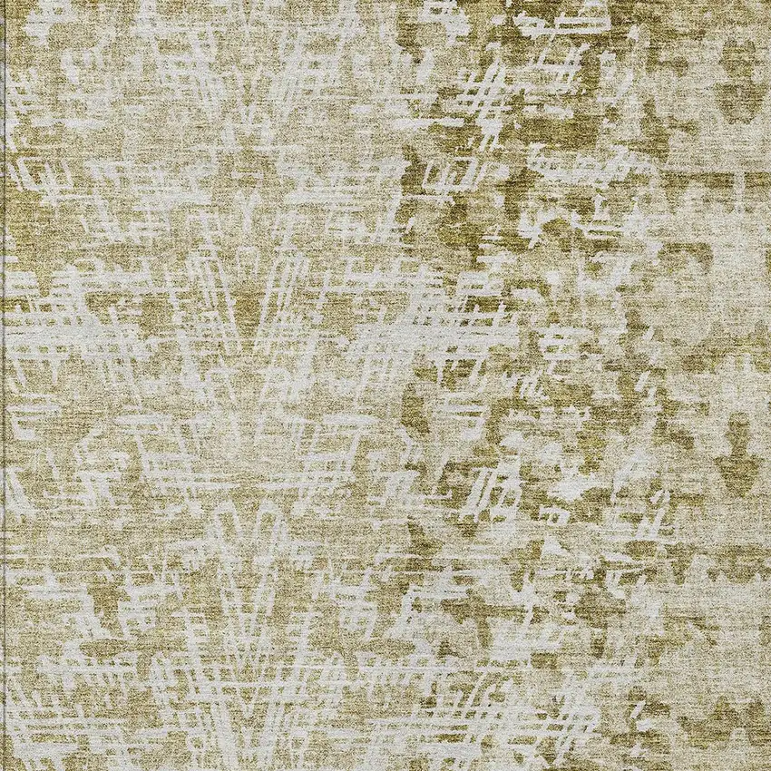 Taupe Beige And Ivory Abstract Washable Indoor Outdoor Area Rug Photo 4