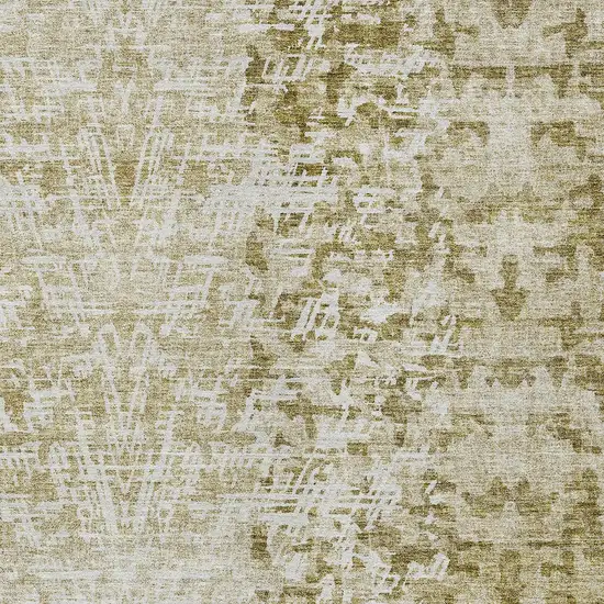 Taupe Beige And Ivory Abstract Washable Indoor Outdoor Area Rug Photo 5